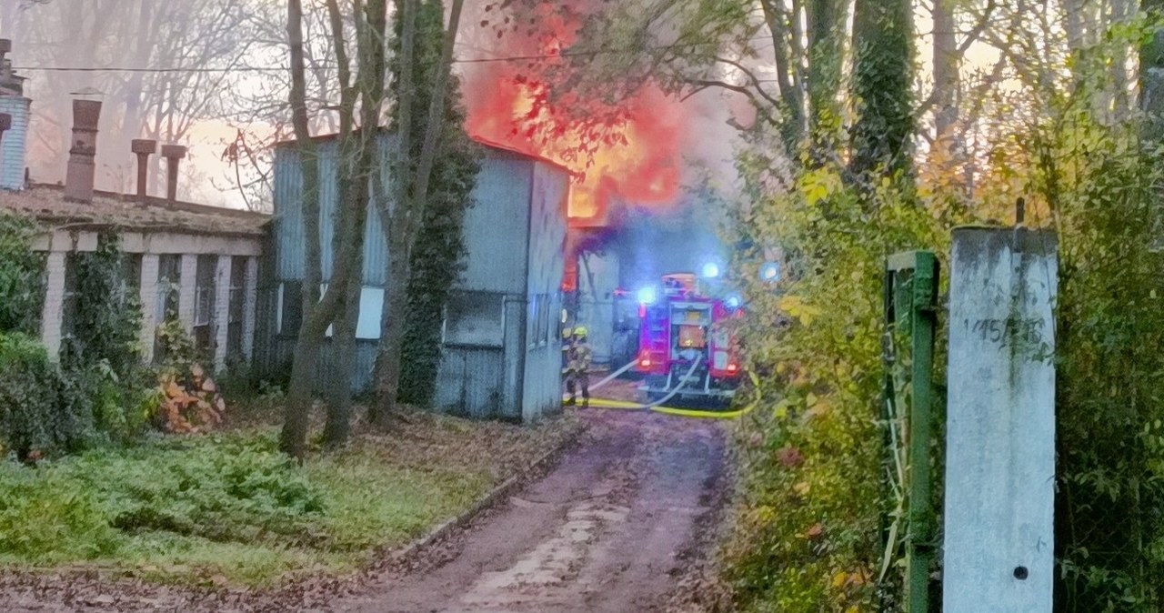 Pożar byłego PGR-u koło Poznania