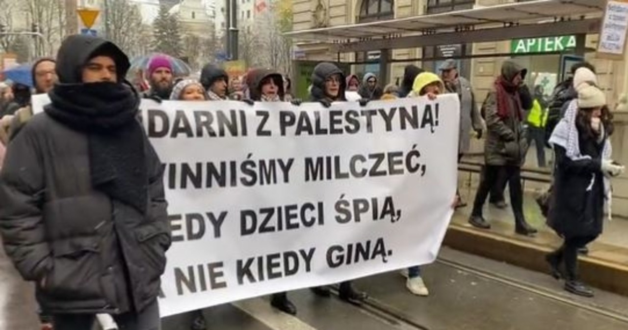 Propalestyńska demonstracja przeszła ulicami Warszawy