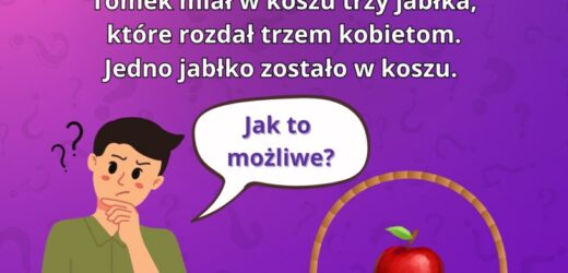 Podchwytliwy test IQ, który umie rozwiązać tylko 5% osób. Dlaczego jedno jabłko zostało w koszyku?