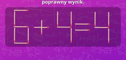 Przestaw zapałkę tak, aby otrzymać prawidłowe równanie. Trudna zagadka na logiczne myślenie
