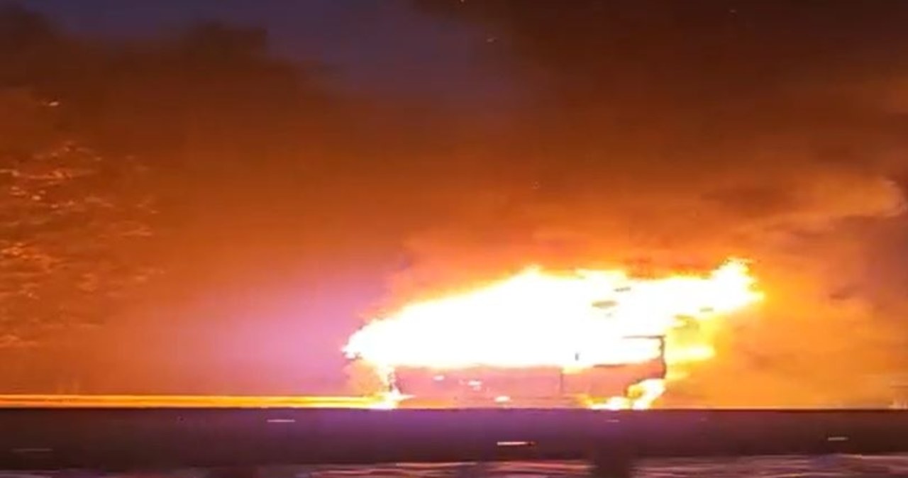 Pożar na autostradzie A4. Spłonęła ciężarówka