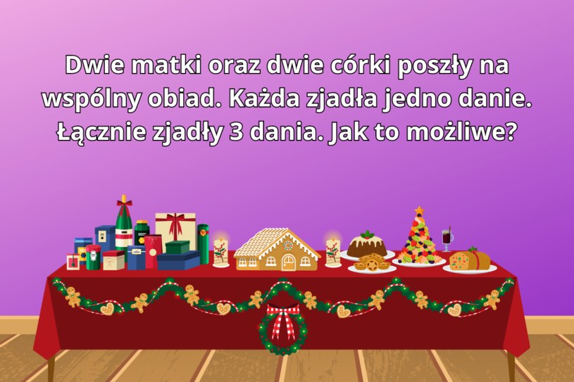 Zagadka na logiczne myślenie. Sprawdź, czy święta nie uderzyły ci do głowy