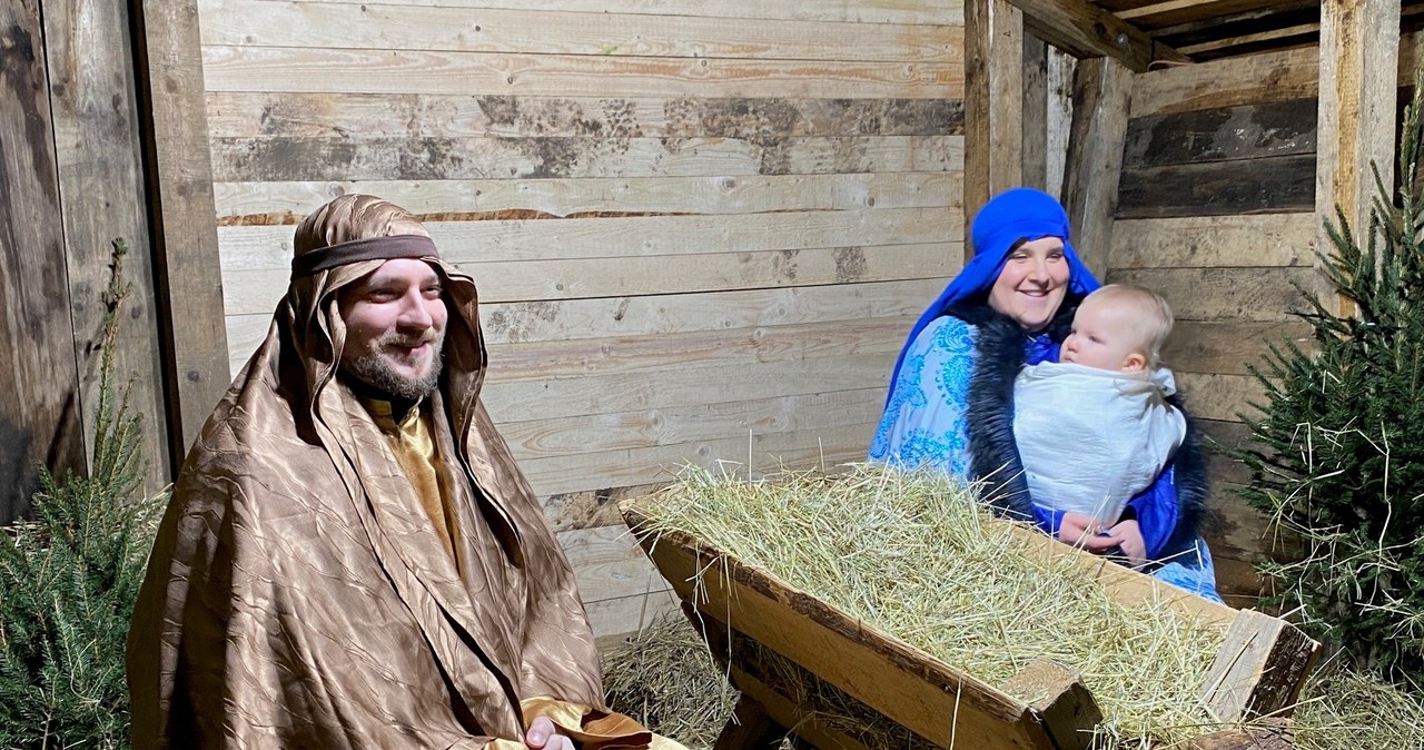 Żywa szopka przy Franciszkańskiej w Krakowie. Wspólne kolędowanie, jasełka i zwierzęta