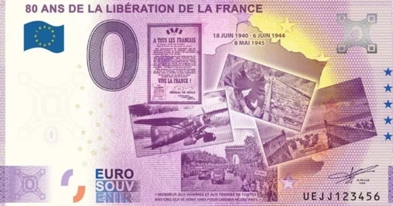 Banknoty o nominale 0 euro upamiętnią rocznicę lądowania w Normandii