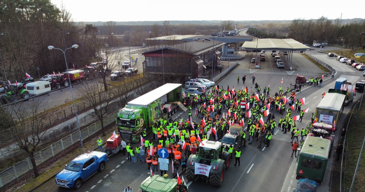 Rolnicy protestują na przejściu z Niemcami w Świecku