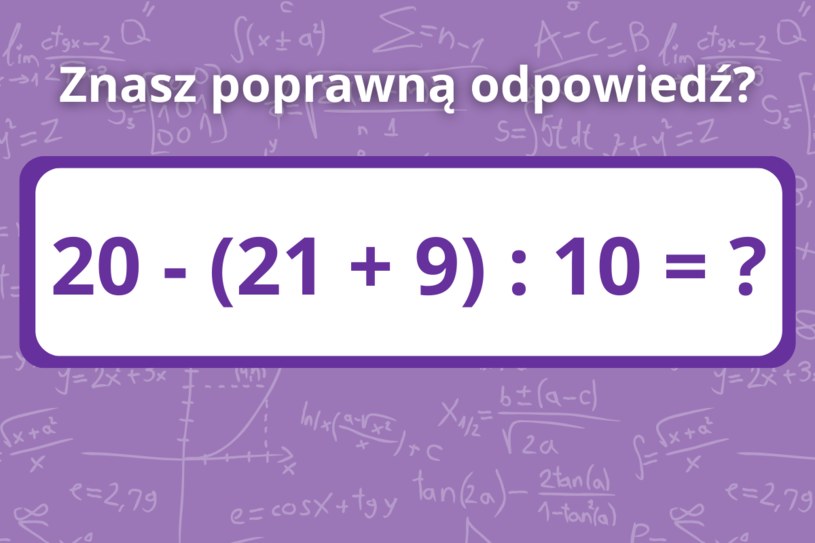 Zagadka matematyczna, z którą 80% internautów ma problem. Podołasz wyzwaniu?
