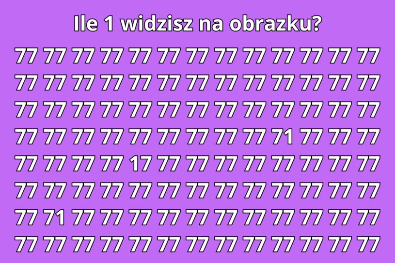 Test na spostrzegawczość: Tylko najbardziej uzdolnieni zobaczą wszystkie 1