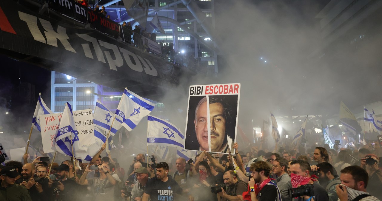 Antyrządowe protesty w Izraelu w półrocze wojny z Hamasem