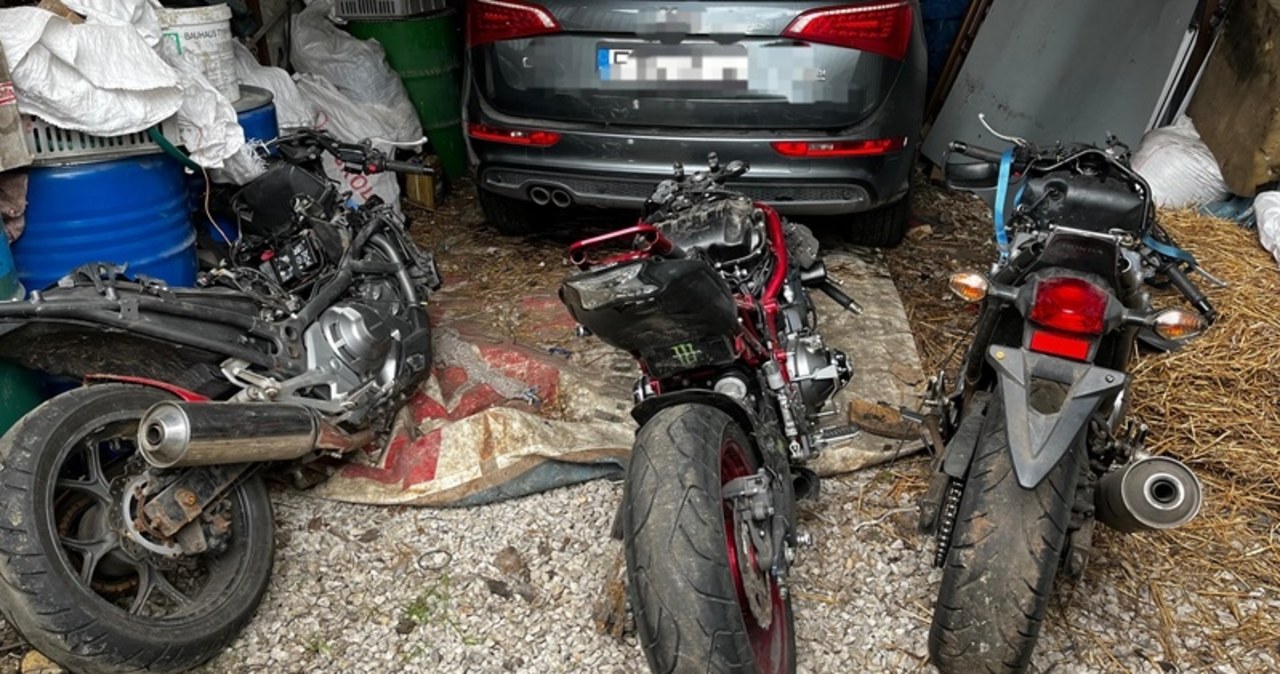 Motocyklowa „dziupla” w Łódzkiem zlikwidowana przez policjantów