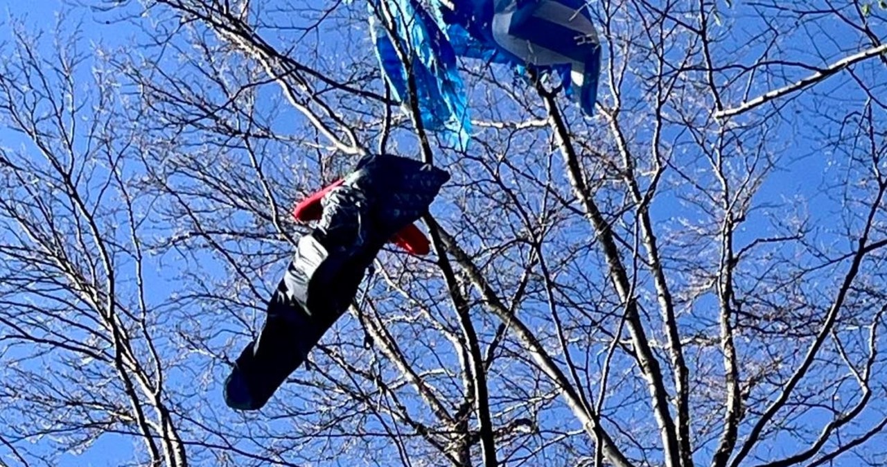 Incydent parolotniowy: Pilotka zawisła 25 metrów nad ziemią