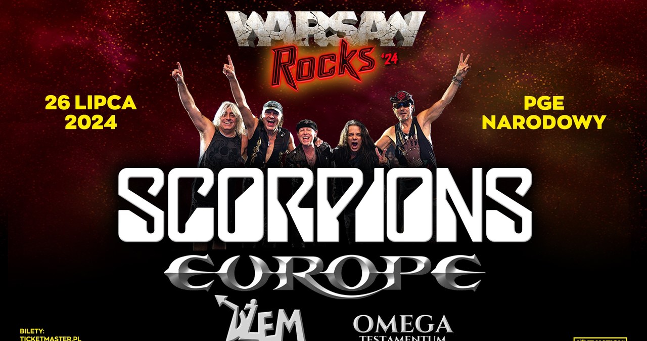 Scorpions, Europe, Omega Testamentum i Dżem na Warsaw Rocks!