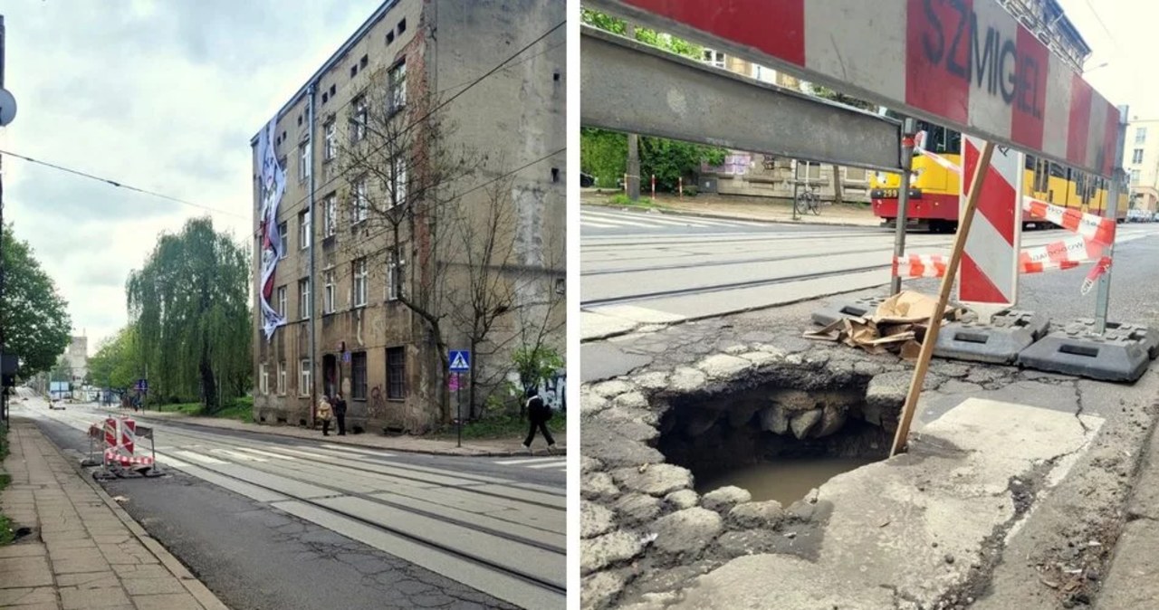 Zapadlisko jezdni w Łodzi. Zmiany w kursowaniu tramwajów