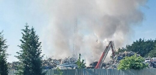 Pożar składowiska samochodów w Lubuskiem. 100 strażaków w akcji