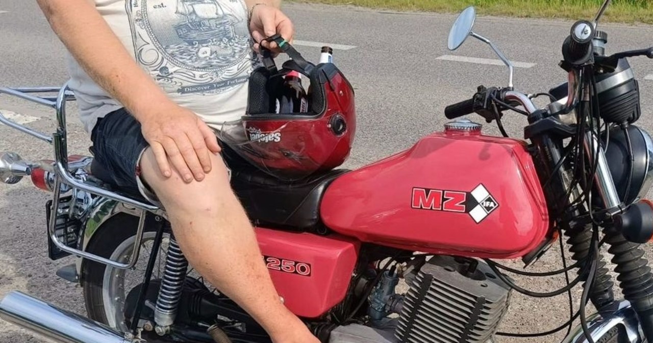 Pijany motocyklista. W kasku wiózł… butelki po piwie