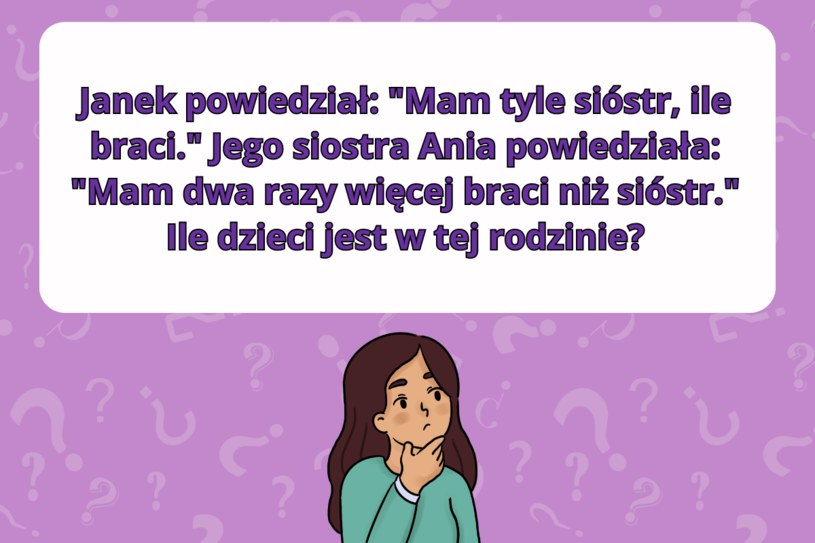 Test na logiczne myślenie: Ile dzieci jest w tej rodzinie? Tylko geniusz to wie