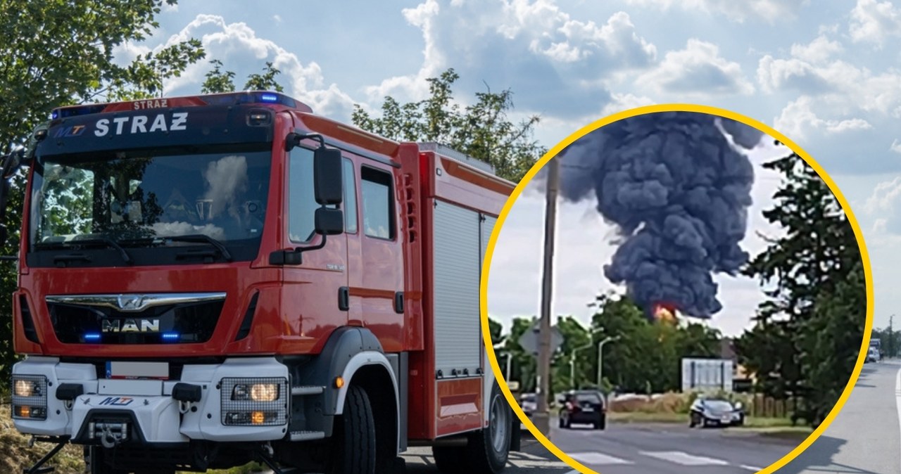 Wielki pożar składowiska odpadów w Łódzkiem. Sześć osób poszkodowanych