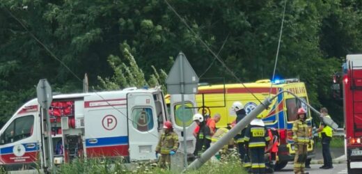 Wypadek po pościgu policyjnym koło Oświęcimia
