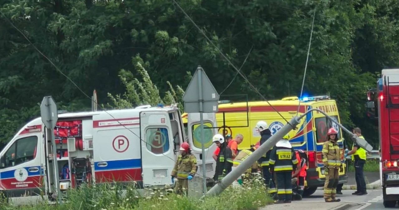Wypadek po pościgu policyjnym koło Oświęcimia