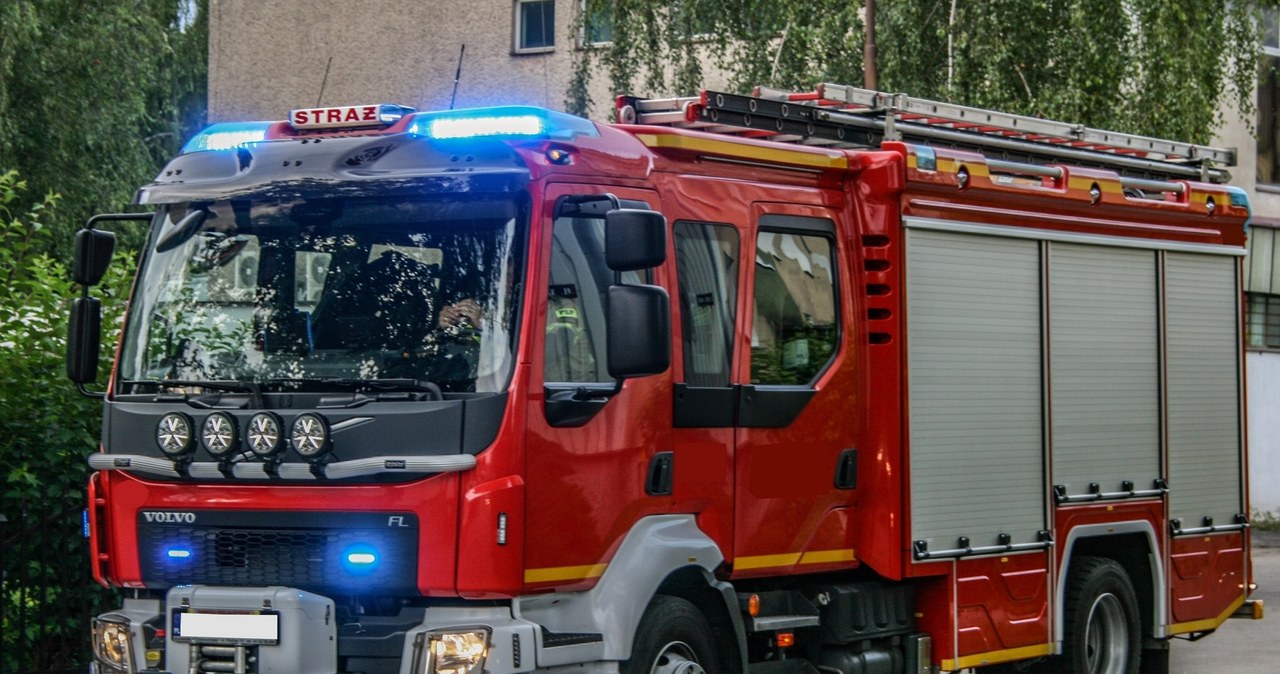 Pożar domu w Żarach. Strażacy wynieśli ciężko poparzonego mężczyznę