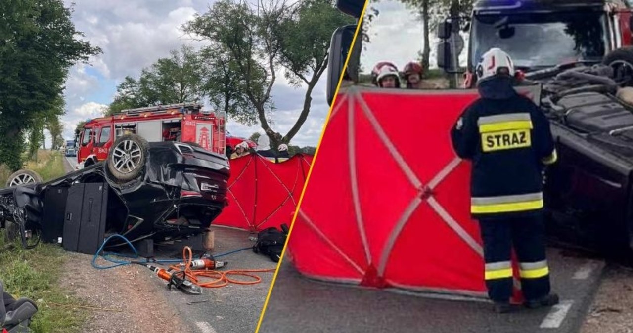 Tragedia pod Płockiem. Kierowca nie żyje, ranna kobieta i dwoje dzieci