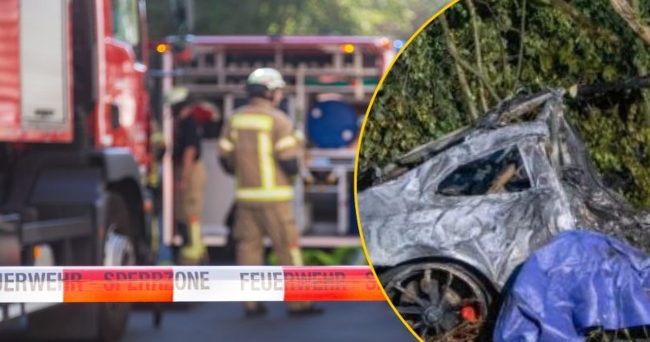 Ojciec i syn spłonęli w porsche. Pędzili 200 km/h