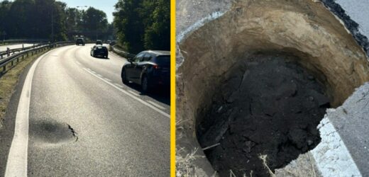 Zapadlisko na DK81 w Mikołowie. Utrudnienia na wiślance