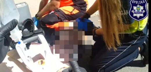 Policjanci udzielili pierwszej pomocy. Wszystko nagrała kamera na mundurze