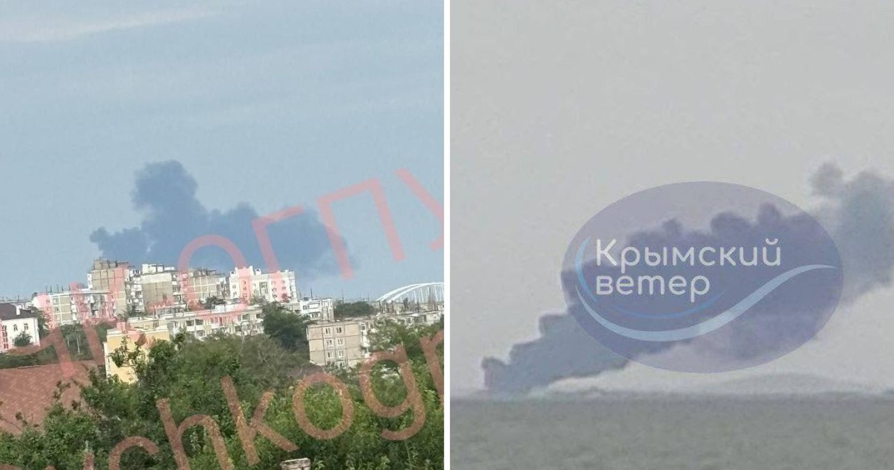 Potężny pożar w Rosji. Media: Trafiony prom z paliwem