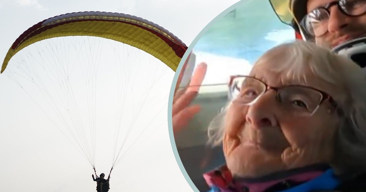 Udowadnia, że wiek to tylko liczba. 102-latka skoczyła ze spadochronem [WIDEO]