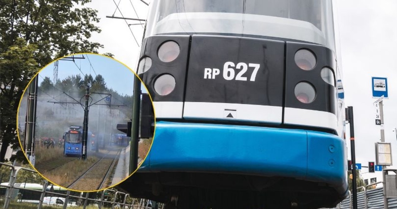 Pożar tramwaju w Krakowie. Pasażerowie zdążyli się ewakuować