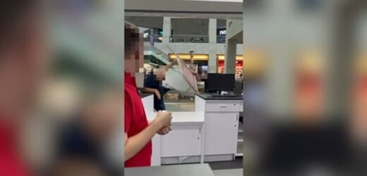 Agresywny ochroniarz. Zaatakował klienta banerem reklamowym i radiostacją