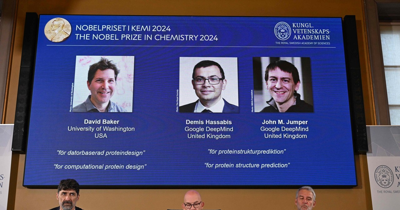 David Baker, Demis Hassabis oraz John M. Jumper laureatami Nagrody Nobla w dziedzinie chemii