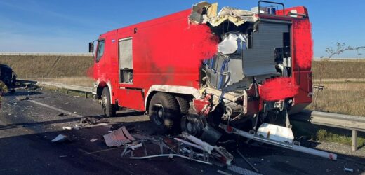 Strażak ranny w wypadku na S7 koło Nowego Dworu Gdańskiego