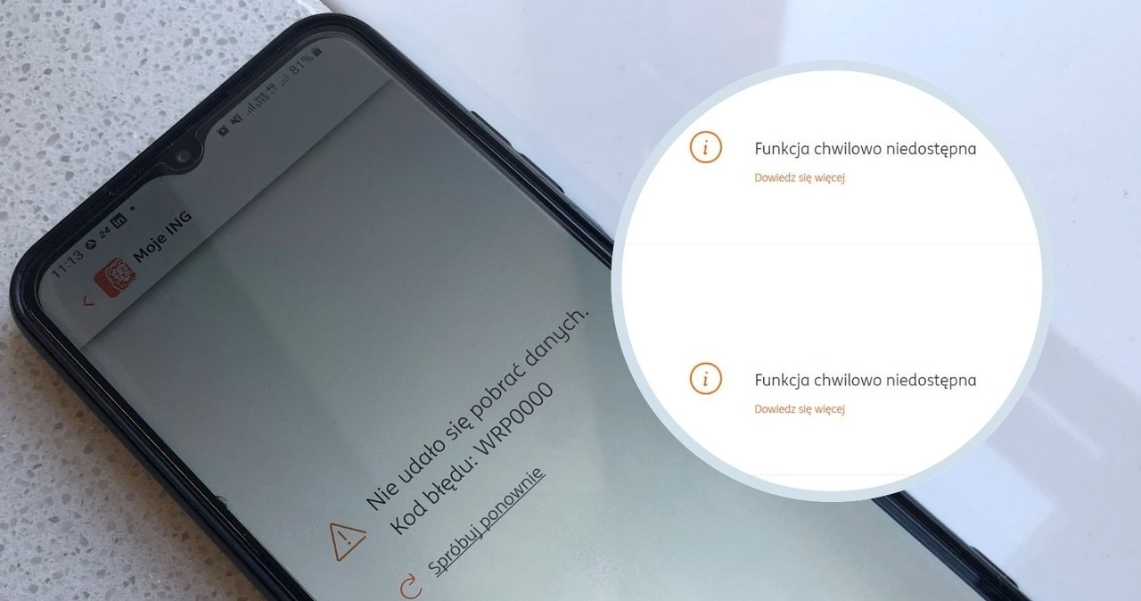 Awaria w banku ING. „Trwa naprawa”