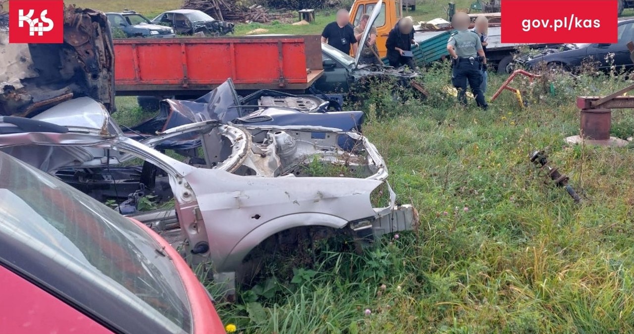 Służby odkryły nielegalne składowisko samochodów. Zdemontowane części palono