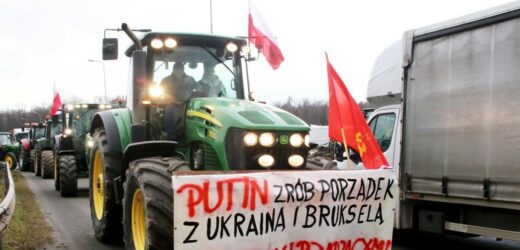 Apel do Putina i flaga ZSRR na rolniczym proteście. Jest reakcja prokuratury