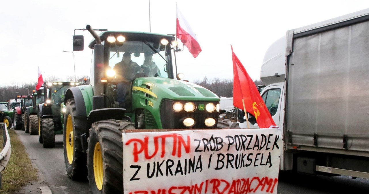 Apel do Putina i flaga ZSRR na rolniczym proteście. Jest reakcja prokuratury