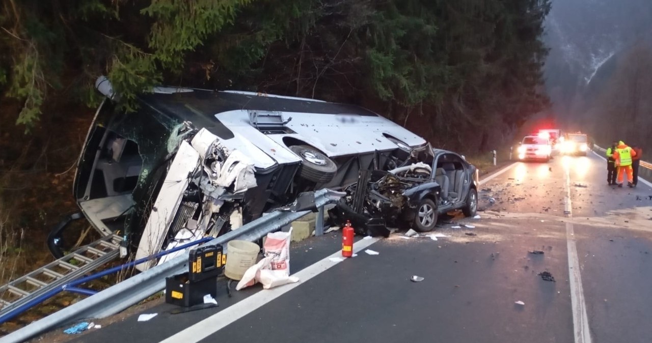 Poważny wypadek autokaru na Słowacji