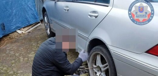 Wpadł złodziej kół. Właśnie je przykręcał
