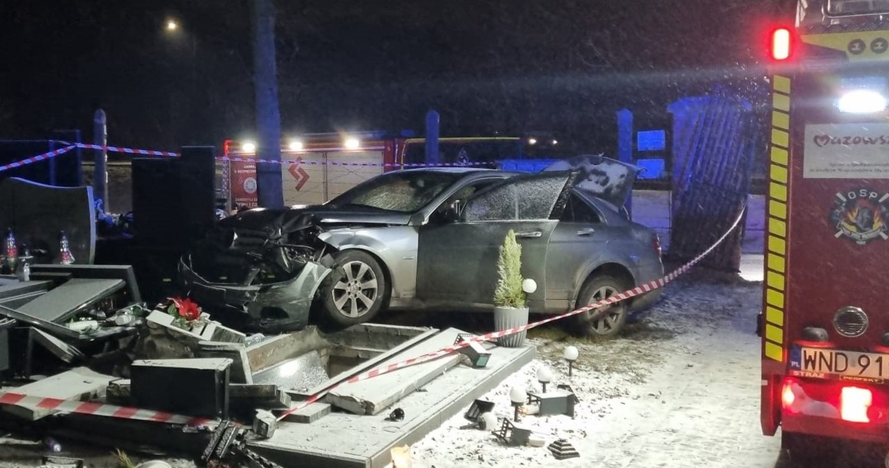 Wjechał mercedesem na cmentarz. Są zarzuty dla 41-latka