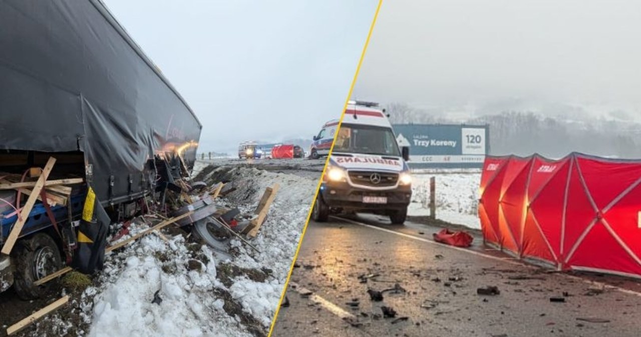 Śmiertelne zderzenie z tirem. Tragiczny poranek w Małopolsce