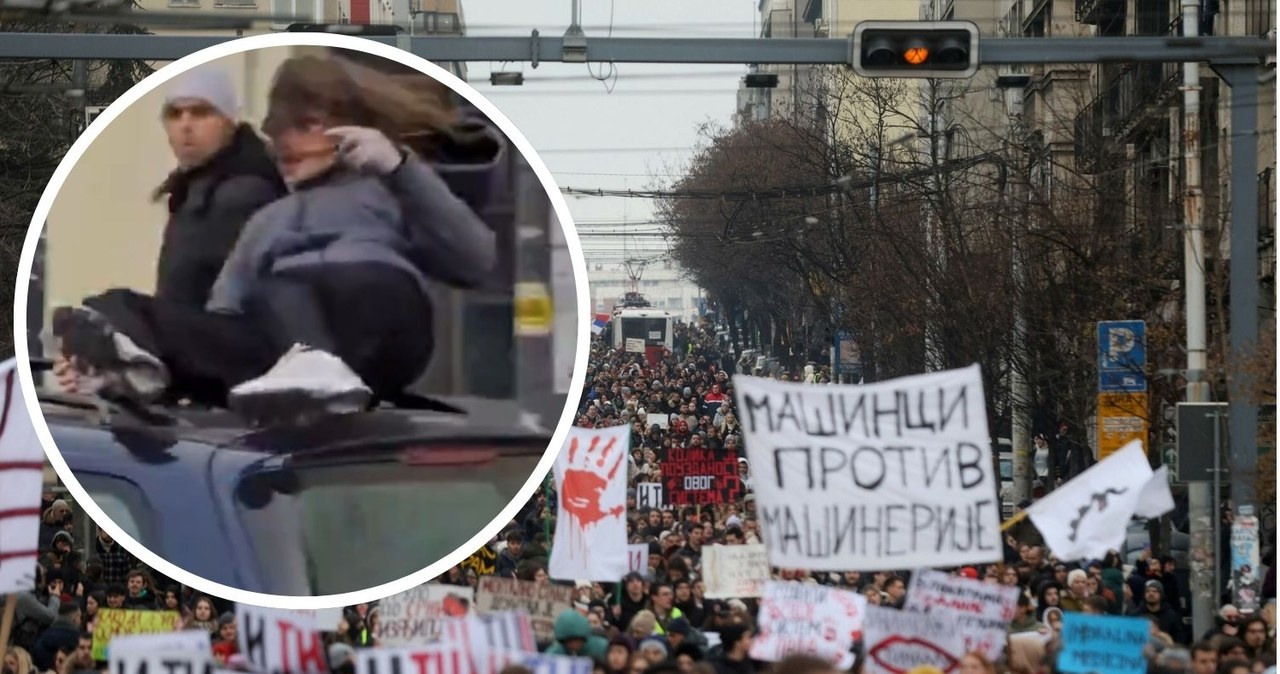 Kierowca wjechał w grupę demonstrantów w Belgradzie. Kobieta ciężko ranna