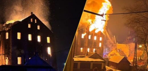 Gigantyczny pożar w Nowym Sączu. Płonął dawny młyn [ZDJĘCIA I FILMY]