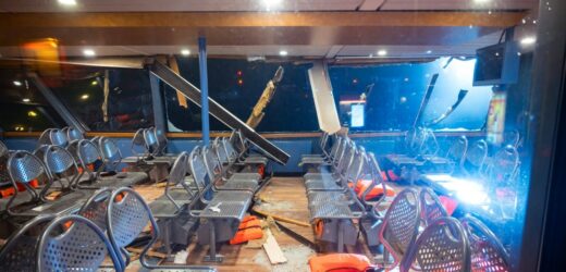 Prom zderzył się z barką w Hamburgu. 11 osób rannych