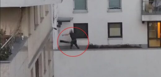 „Spiderman”-włamywacz w rękach policjantów. Zwisał głową w dół z sufitu
